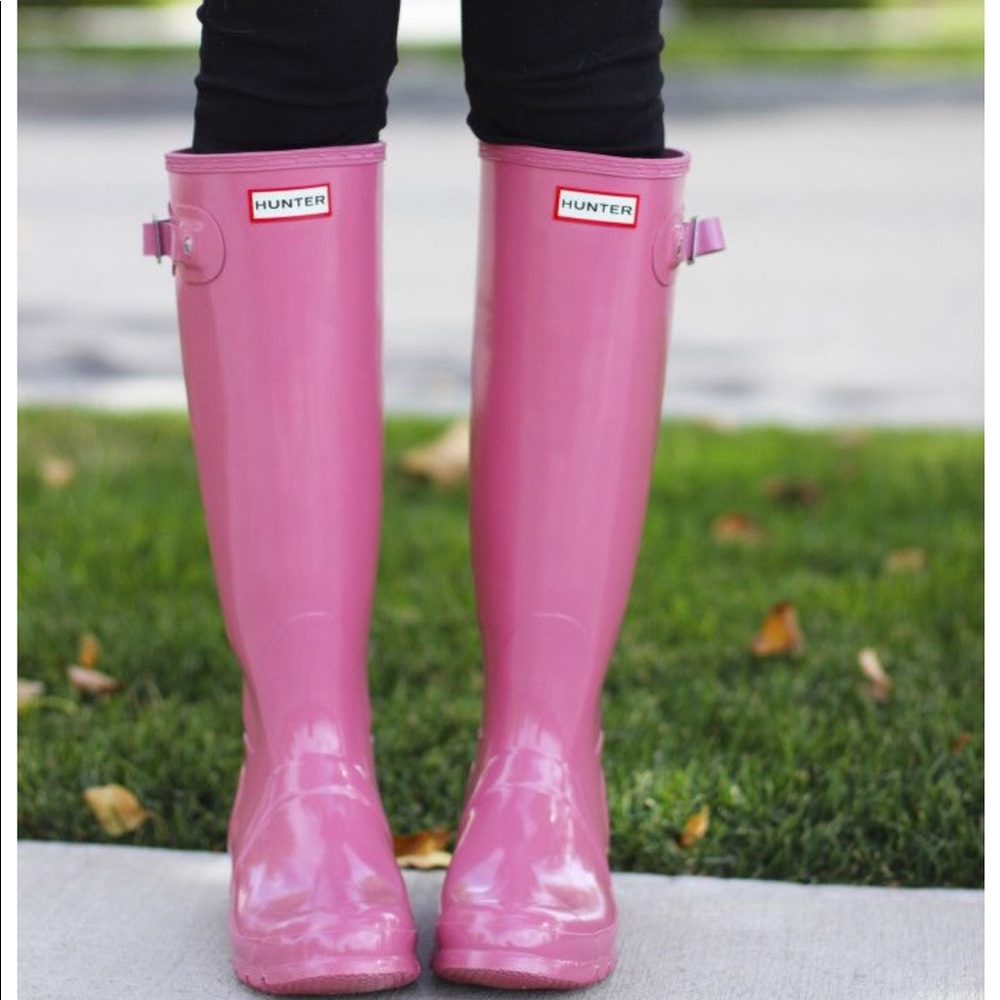 Pink hunter boots